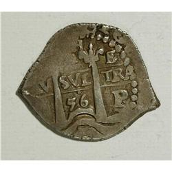 Bolivia: Felipe III cob 2 Reales 1656-E, KM16, c