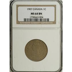 Canada: Edward VII Cent 1907, MS64 Brown NGC.