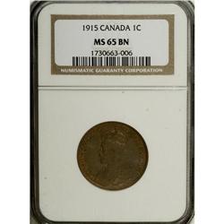 Canada: George V Cent 1915, MS65 Brown NGC.