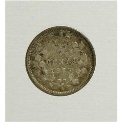 Canada: Victoria 5 Cents 1875-H, key date, large