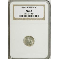 Canada: Victoria 5 Cents 1888, MS62 NGC.