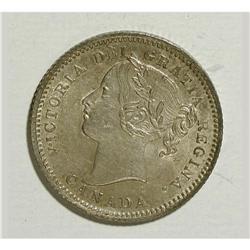 Canada: Victoria 10 Cents 1901, AU55, unusually