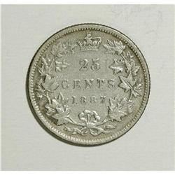 Canada: Victoria 25 Cents 1887, VG10.