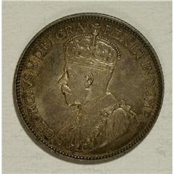 Canada: George V 25 Cents 1914, XF.
