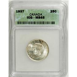 Canada: George VI 25 Cents 1937, MS65 ICG.