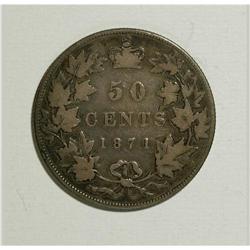 Canada: Victoria 50 Cents trio: 1871, 1881-H and