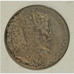 Canada: Edward VII 50 Cents 1907, Fine or slight