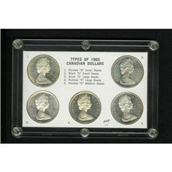Canada: Elizabeth II types of 1965 Dollars set,