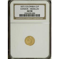 Colombia: Republic gold Peso 1872 Medellin, KM15