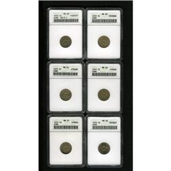 Cuba: Republic 1 Centavo group 1915: 2x MS61, 3x