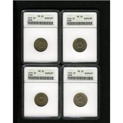 Cuba: Cuba 2 Centavos lot: 1915 2x MS62, 1x MS63