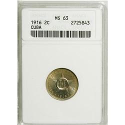 Cuba: Cuba 2 Centavos 1916: KM-A10, MS63 ANACS,