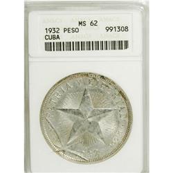 Cuba: Cuba 1 Peso 1932: KM-15.2, MS62 ANACS.