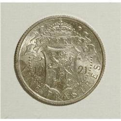 Cyprus: George V 9 Piastres 1921, KM13, lustrous