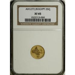 Egypt: Abdul Aziz gold 25 Kurush 1277/8, KM261,