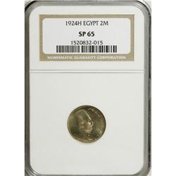 Egypt: Fuad 2 Milliemes 1924H, KM332, Specimen 6