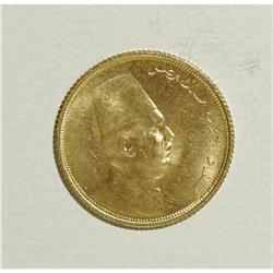 Egypt: Fuad gold 20 Piastres 1923, KM339, nice A