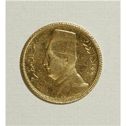 Egypt: Fuad gold 20 Piastres 1930, KM351, brilli