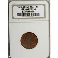 France: Napoleon II Pretender 3 Centimes 1816, M