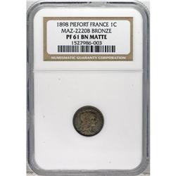 France: Matte Piefort 1 Centime 1898, Maz-2220b,