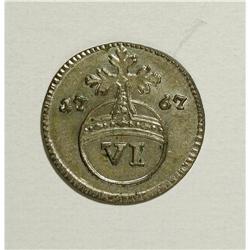Germany-Muhlhausen: Muhlhausen. 6 Pfennigs 1767,