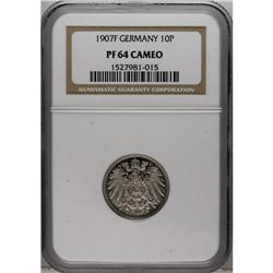 Germany: Empire. 10 Pfennigs 1907-F, KM-12, PR64