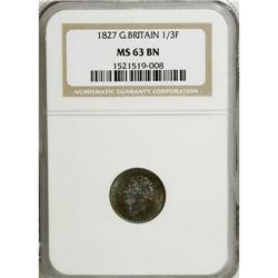 Great Britain: George IV copper Third Farthing 1