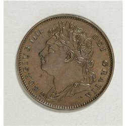 Great Britain: George IV Farthing 1821, S-3822,