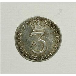 Great Britain: George III 3 Pence 1743, S-3713B,