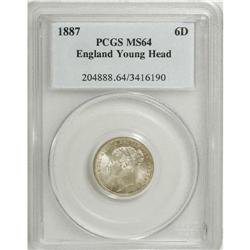 Great Britain: Victoria Young Head Sixpence 1887