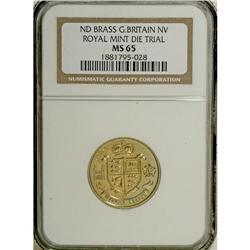 Great Britain: Royal Mint brass test token, MS65