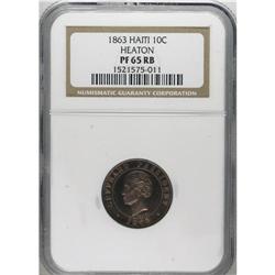Haiti: Republic 10 Centimes 1863 Heaton, KM40, P