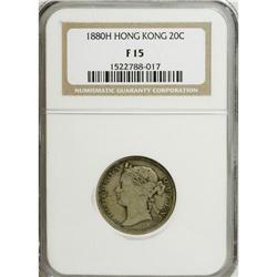 Hong Kong: Victoria 20 Cents 1880-H, KM-7, Fine-