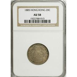Hong Kong: Victoria 20 Cents 1885, KM-7, AU58 NG