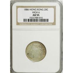 Hong Kong: Victoria 20 Cents 1886, KM-7, high 6,