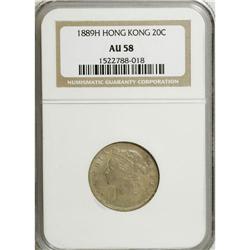 Hong Kong: Victoria 20 Cents 1889-H, KM-7, AU58