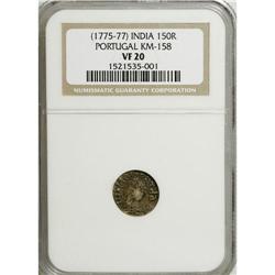 India: Portuguese Goa silver Meio Pardao (150 Re