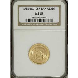Iran: Islamic Republic gold Azadi SH1366 (1987),