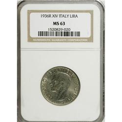 Italy: Vittorio Emanuele III Lira 1936R XIV, KM7