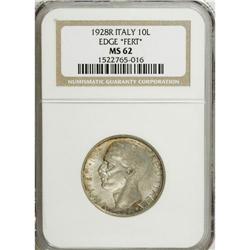 Italy: Vittorio Emanuele III 10 Lire 1928R *FERT