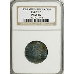 Liberia: Republic Pattern Cent 1868, KM-Pn15, Pr