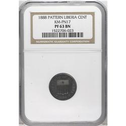 Liberia: Republic Pattern Cent 1888, KM-Pn17, Pr