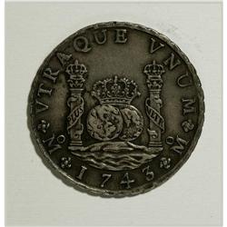 Mexico: Philip V silver Pillar 8 Reales 1743-Mo