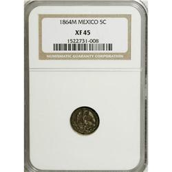 Mexico: Maximilian 5 Centavos 1864-M, KM-385.1,