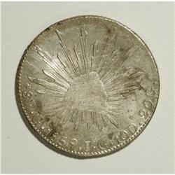 Mexico: Republic Cap & Rays 8 Reales 1859-Ga JG,