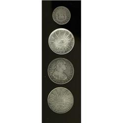 Mexico: Mixed silver lot: 8 Reales 1861-Mo CG KM