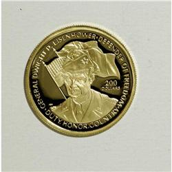 Niue: Gold 200 Dollars 1990, KM45, choice cameo