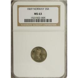 Norway: Carl XV of Sweden 3 Skilling 1869, KM330