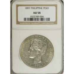 Philippines: Alfonso XIII silver Peso 1897, KM-1