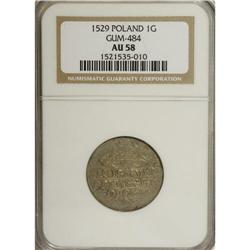 Poland: Sigismund I Groschen 1529, Gum-484, AU58